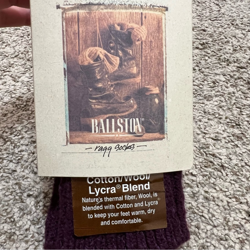 Ballston Ragg Socks in Purple Size Medium Made in USA